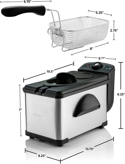 OVENTE Electric Deep Fryer 2 Liter Capacity