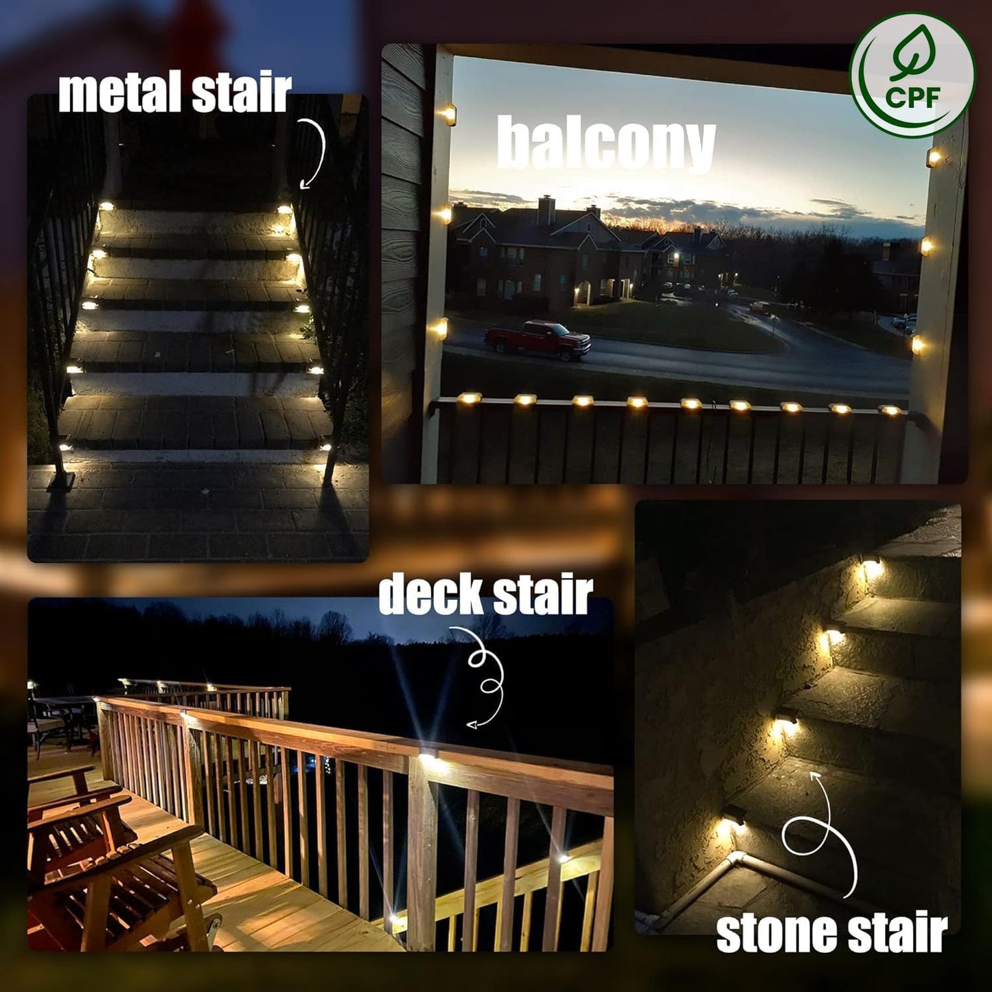 Solar Deck Lights Outdoor Solar Step Lights Waterproof
