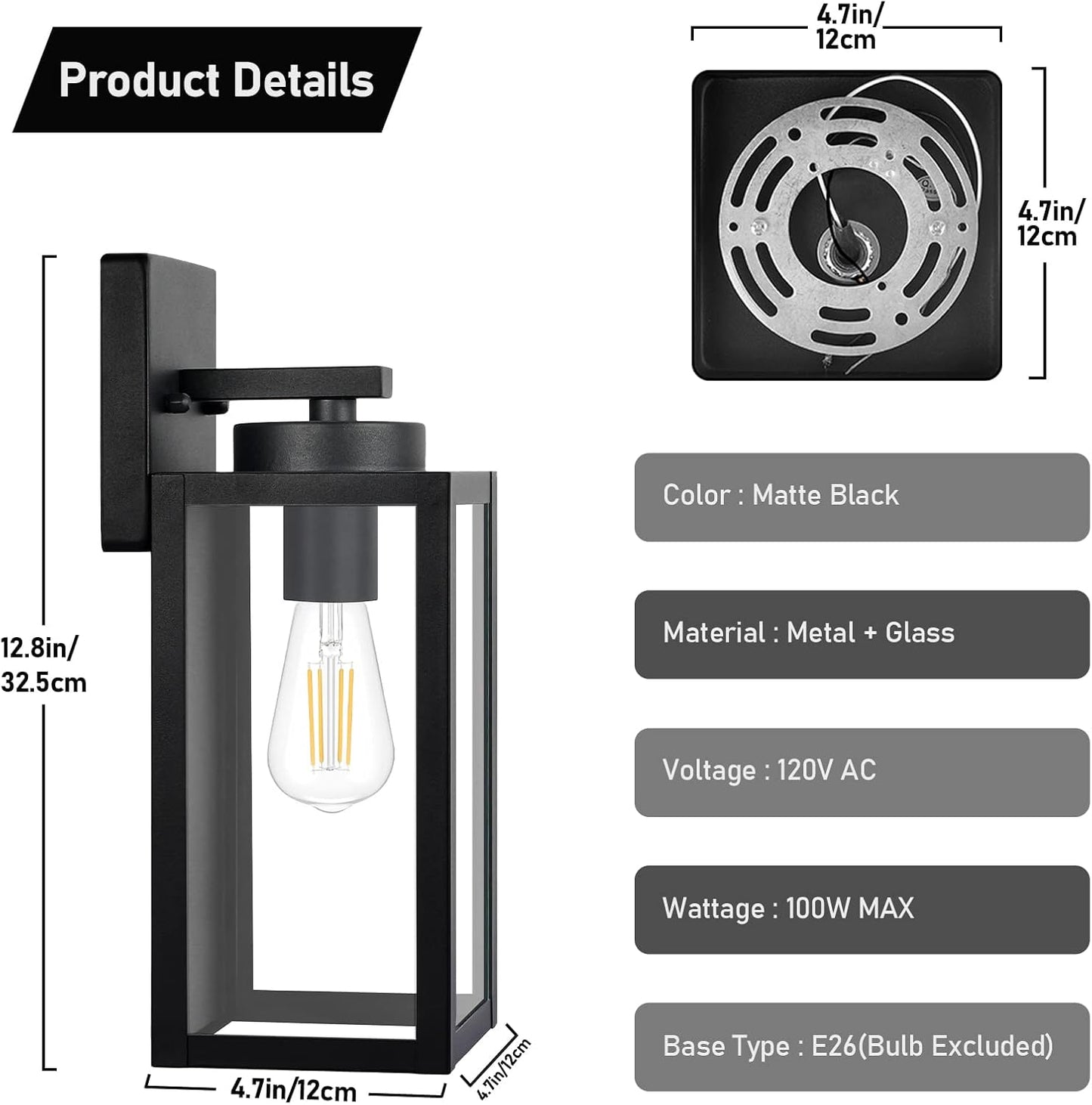 Outdoor Wall Light Fixtures, Exterior Waterproof Lanterns