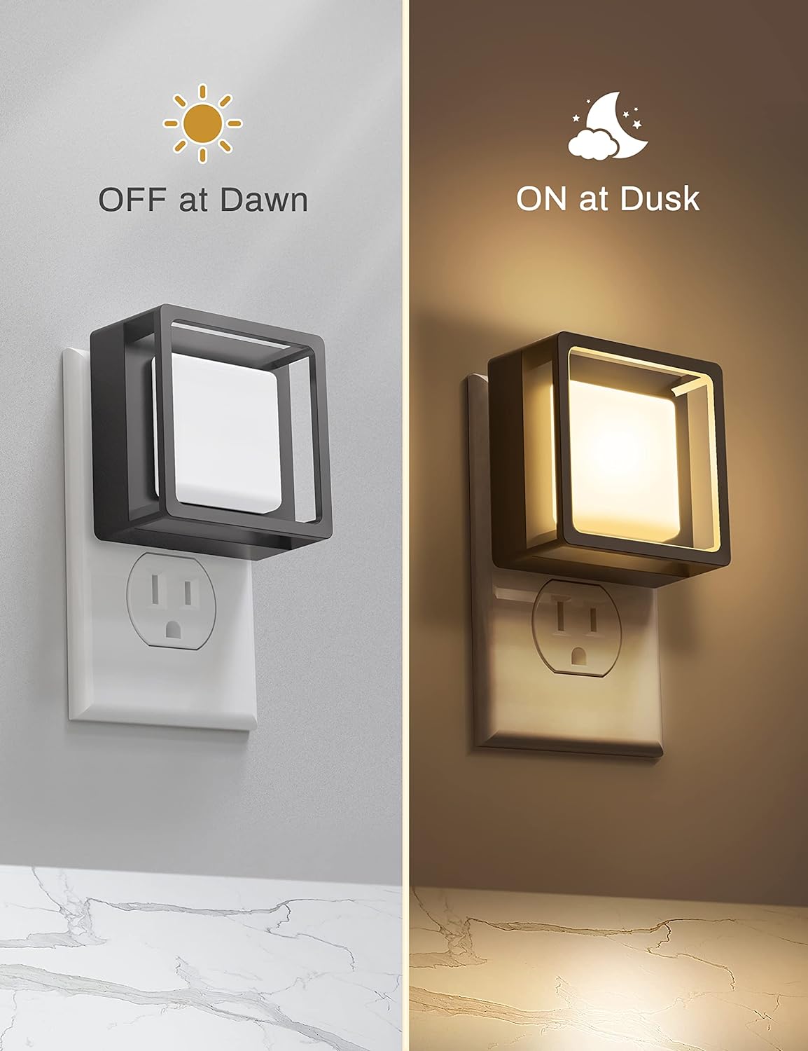 DORESshop LED Night Light, Night Lights Plug Into Wall [2 Pack] with Dusk-to-Dawn Sensor, Dimmable Nightlights, Adjustable Brightness for Bathroom, Hallway, Bedroom,Kids Room,Stairway,Soft White