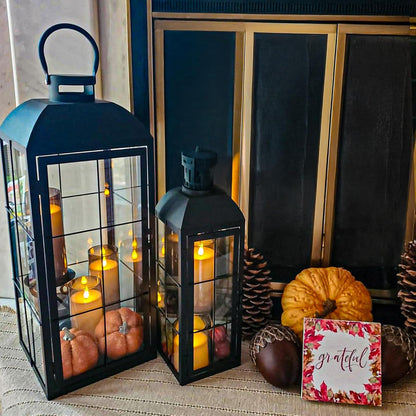 Fo32won Amber LED Flameless Pillar Candles