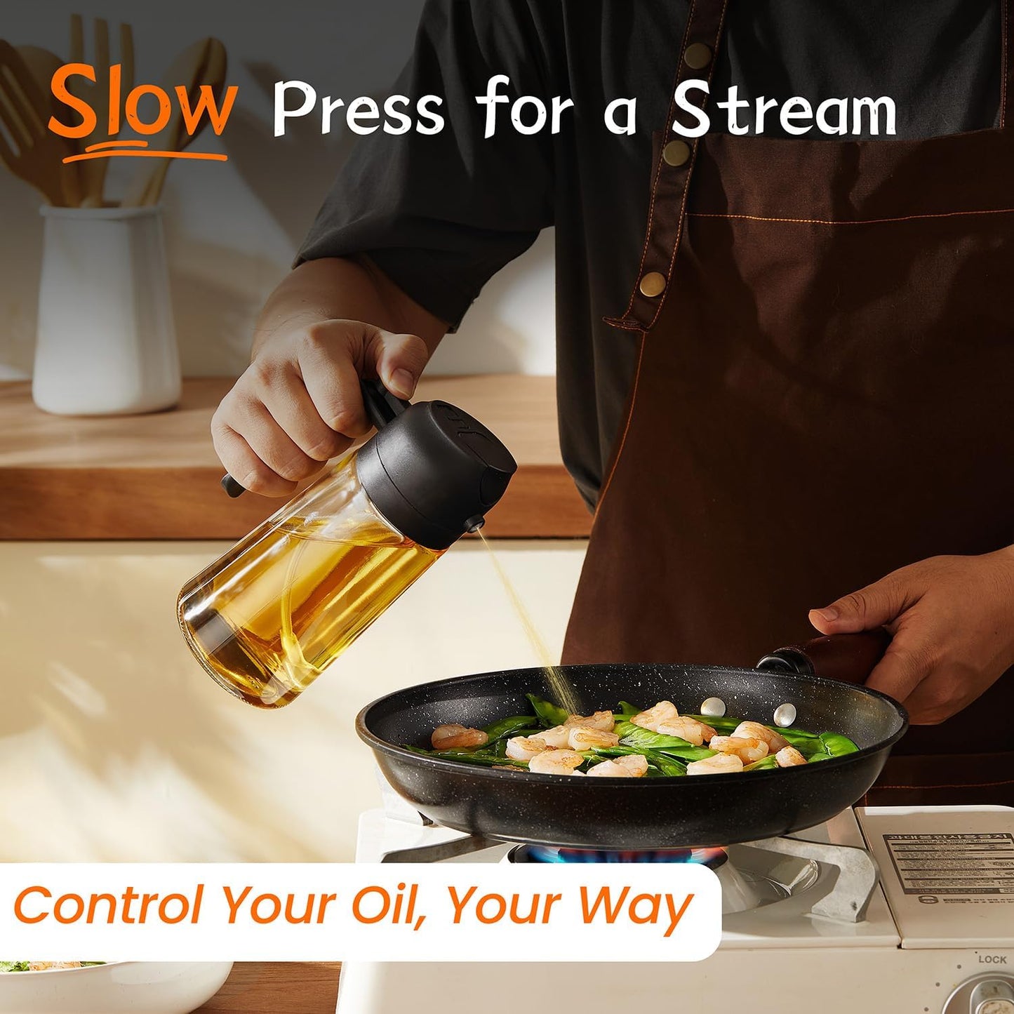 TrendPlain 16oz/470ml Glass Olive Oil Sprayer for Cooking