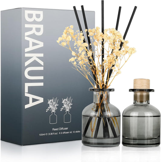 Brakula 2 Pack Reed Diffuser, Bamboo