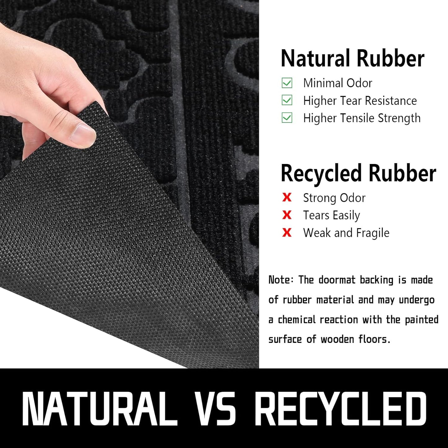 Welcome Mat Outdoor Indoor, All-Season Waterproof Front Door Mat Outside