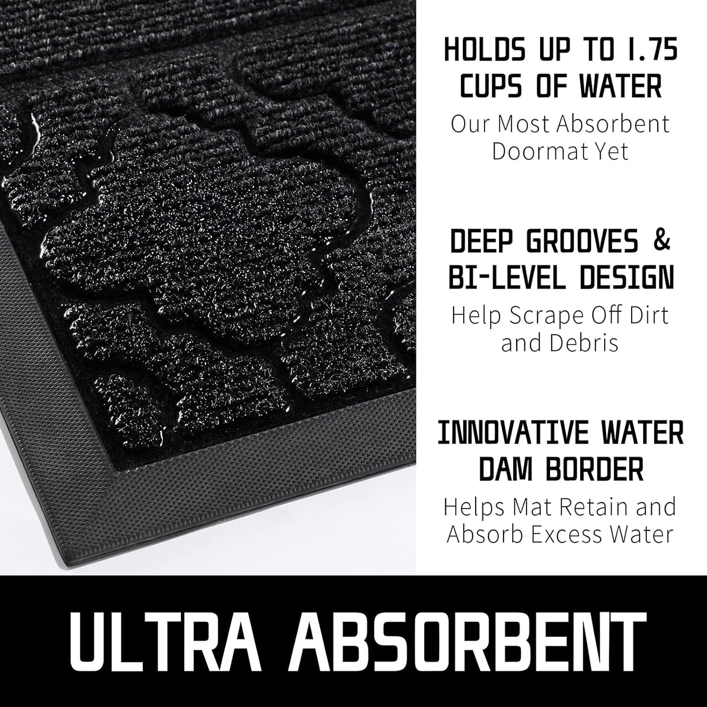 Welcome Mat Outdoor Indoor, All-Season Waterproof Front Door Mat Outside