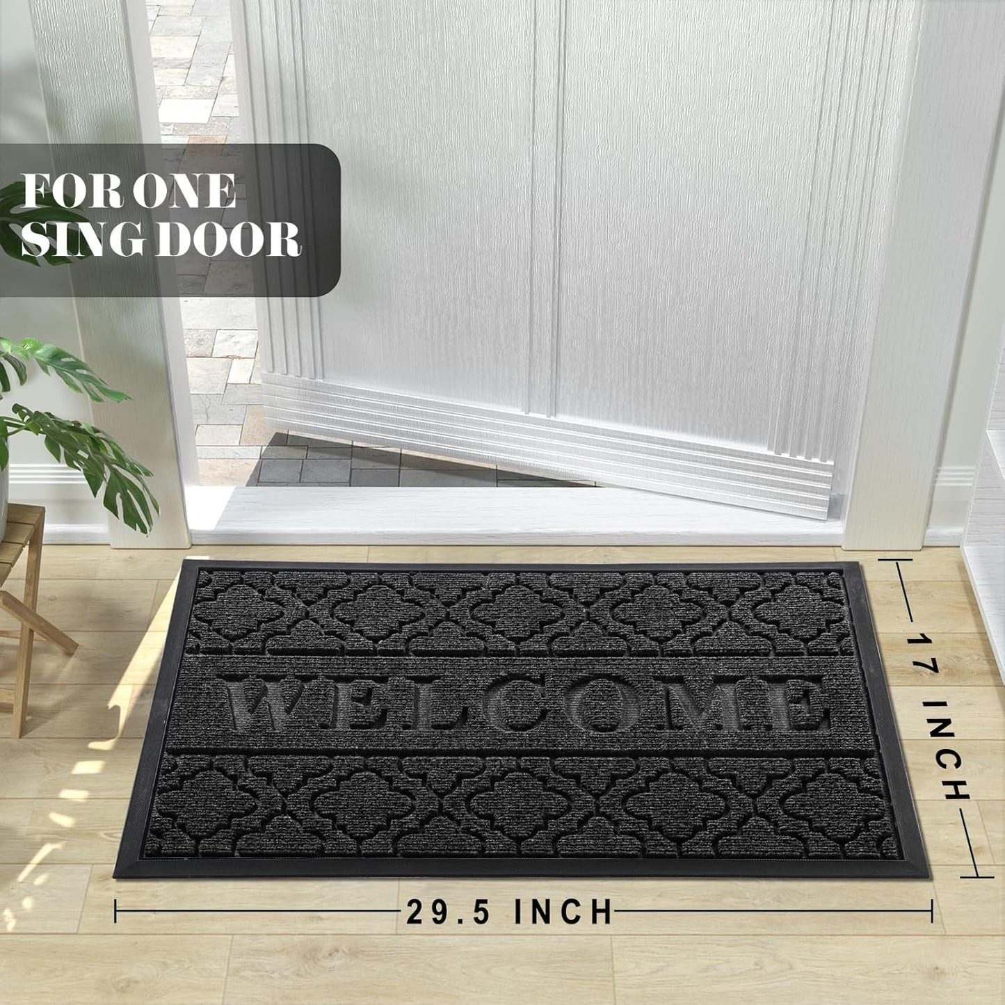 Welcome Mat Outdoor Indoor, All-Season Waterproof Front Door Mat Outside